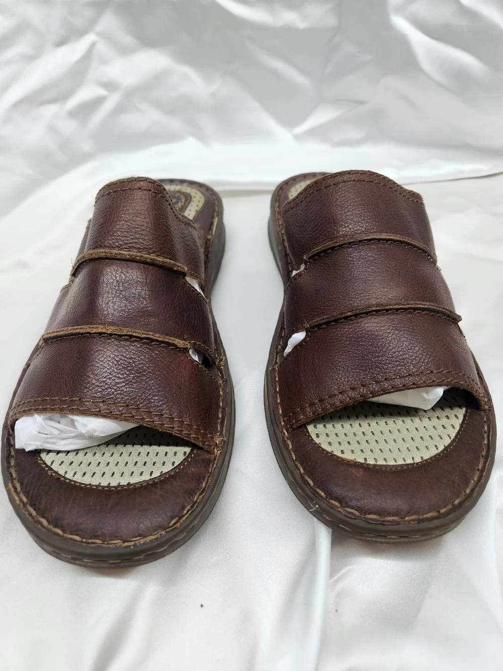 Born Men's Dark Brown Leather Slide Sandals